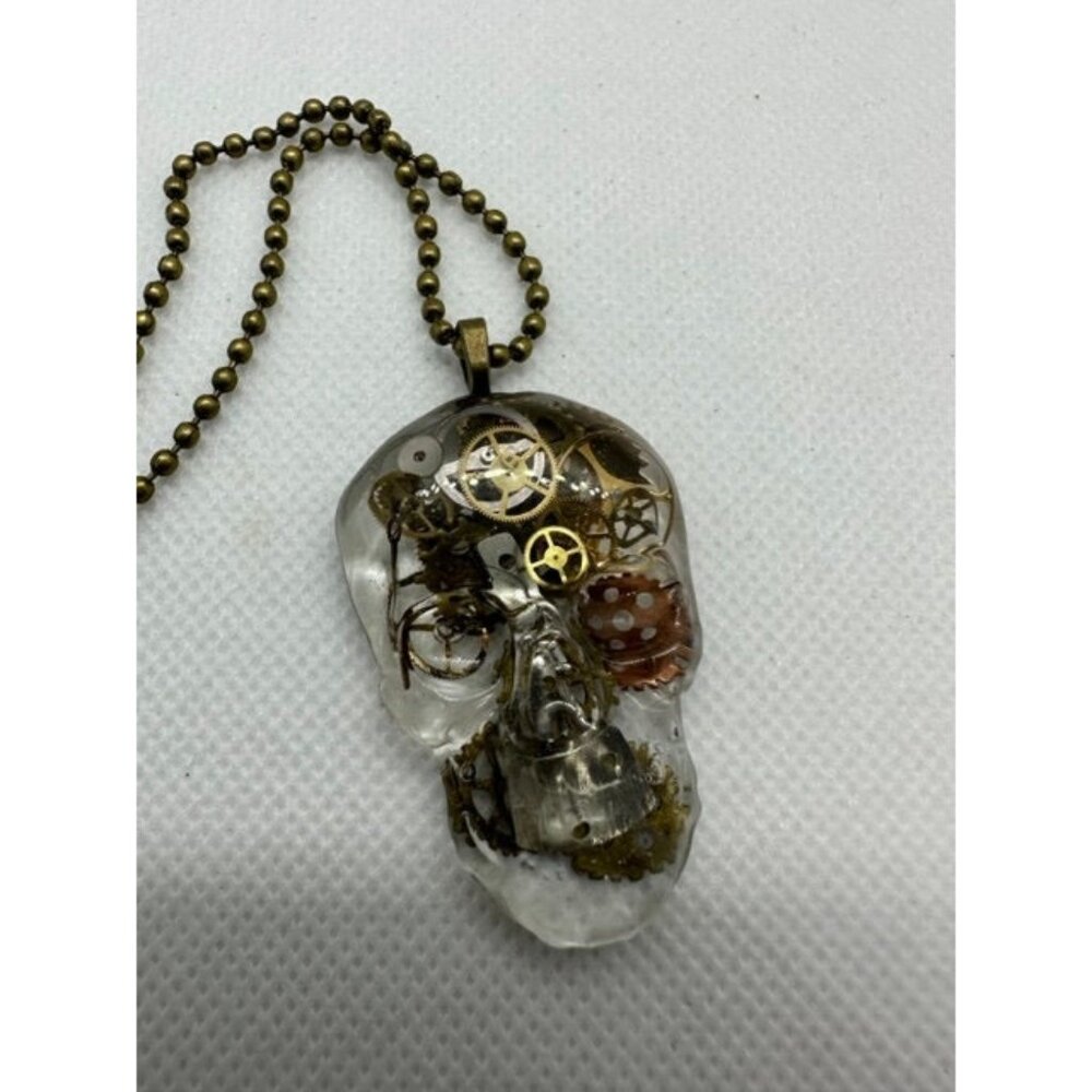 Steampunk Resin Skull Necklace